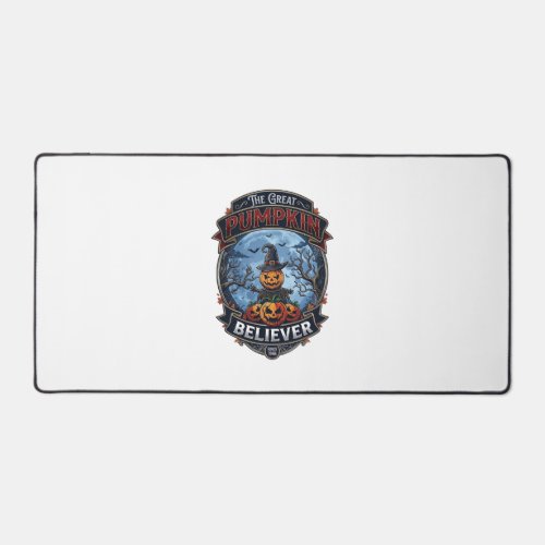 Great Pumpkin Believer Scarecrow Witch Hat Hallowe Desk Mat