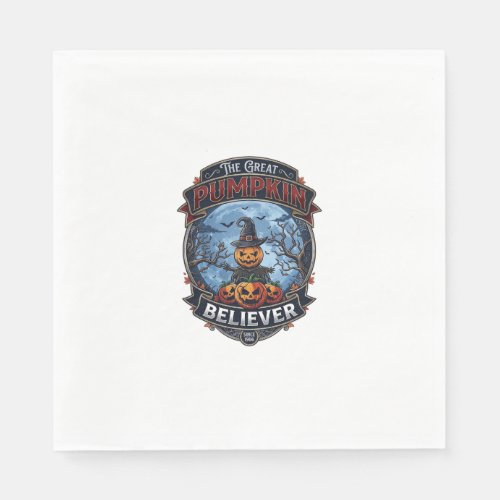 Great Pumpkin Believer Scarecrow Witch Hat Hallowe Napkins