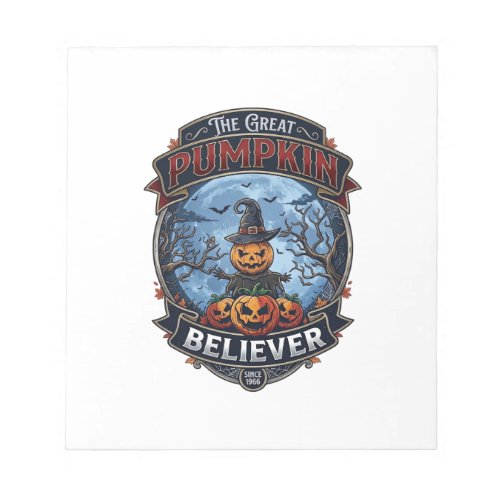 Great Pumpkin Believer Scarecrow Witch Hat Hallowe Notepad