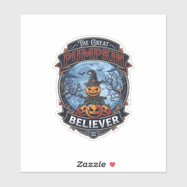 Great Pumpkin Believer Scarecrow Witch Hat Hallowe Sticker (Sheet)