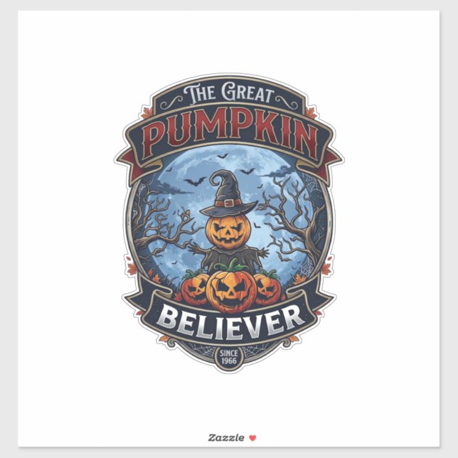 Great Pumpkin Believer Scarecrow Witch Hat Hallowe Sticker (Sheet)