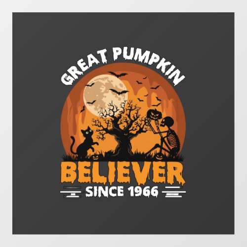 Great Pumpkin Believer Since Halloween Skeleton Ca Floor Decals