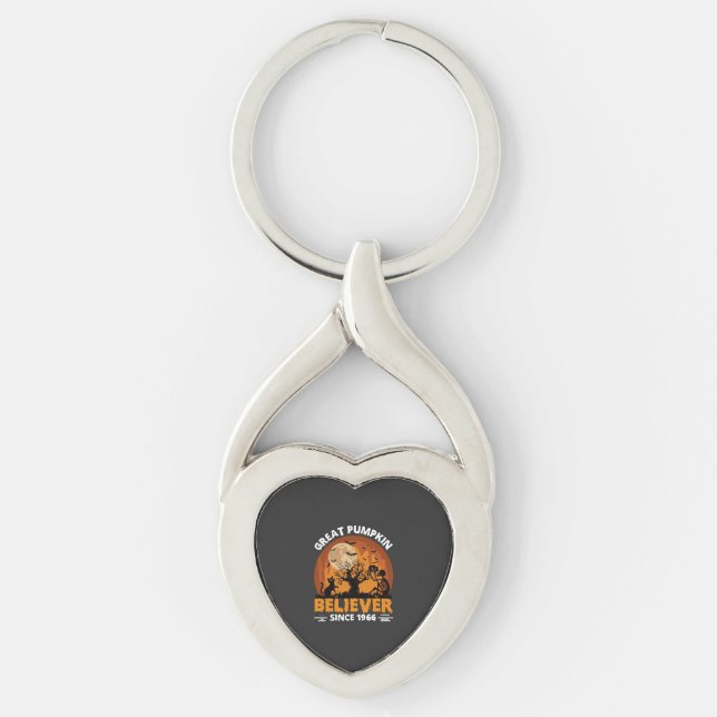 Great Pumpkin Believer Since Halloween Skeleton Ca Keychain (Front)