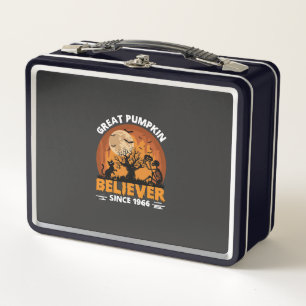 Great Pumpkin Believer Since Halloween Skeleton Ca Metal Lunch Box