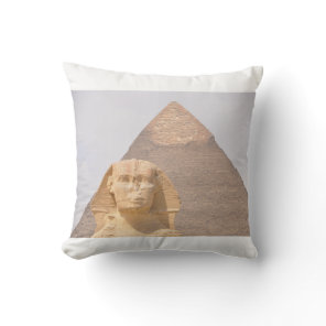 Great Pyramid of Giza Egypt Sphinx Monument Desert Throw Pillow