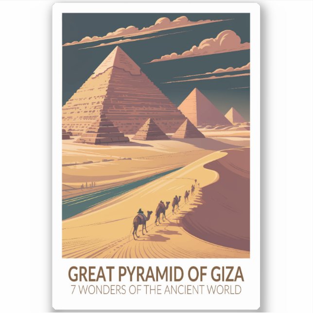 Great Pyramid of Giza Seven Wonders of the World Sticker (Front)