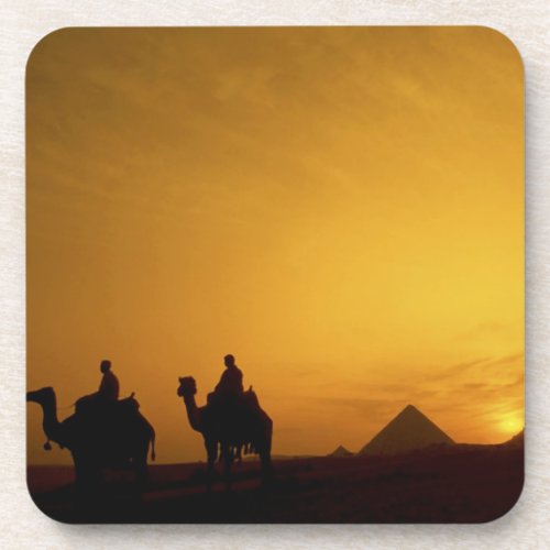 Great Pyramids of Giza Egypt at sunset Coaster