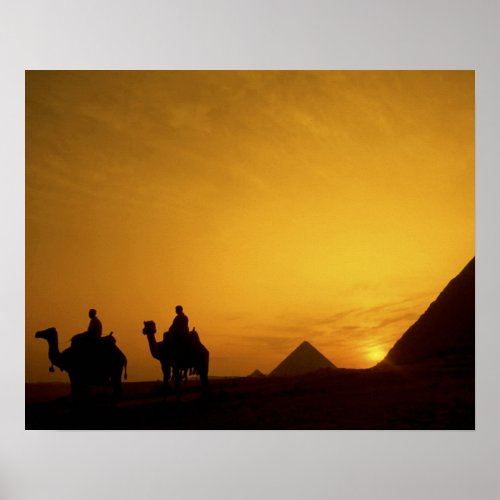 Great Pyramids of Giza Egypt at sunset Poster