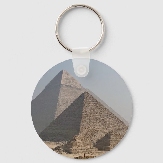Great Pyramids of Giza under clear blue, Egypt Keychain (Front)