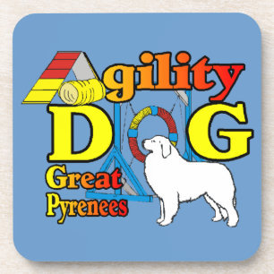 great_pyrenees_agility beverage coaster