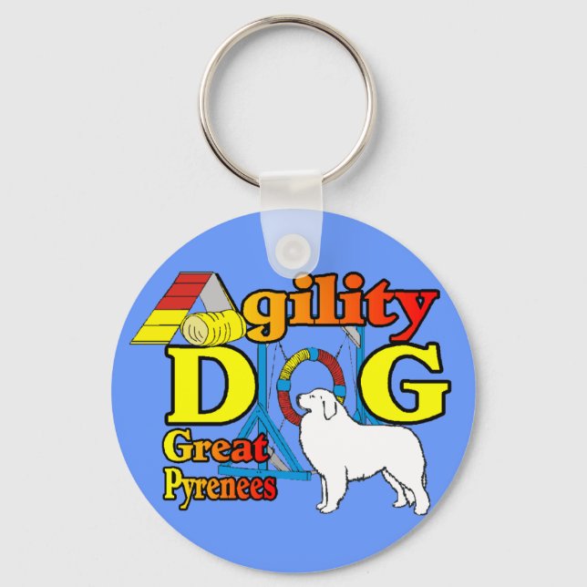 Great Pyrenees Agility Gifts Keychain (Front)