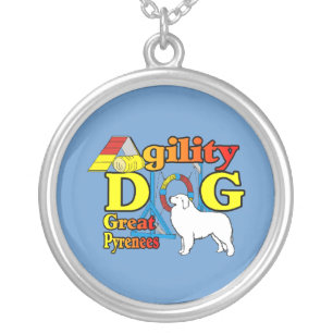 great_pyrenees_agility silver plated necklace