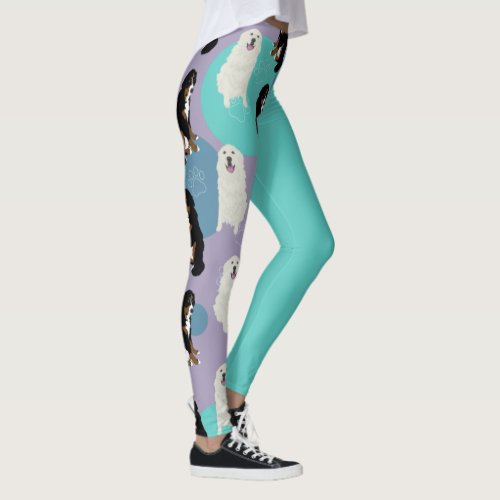 Great Pyrenees and Bernese Mountain Dog  Leggings
