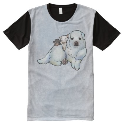 Great Pyrenees and Lambs All-Over-Print Shirt