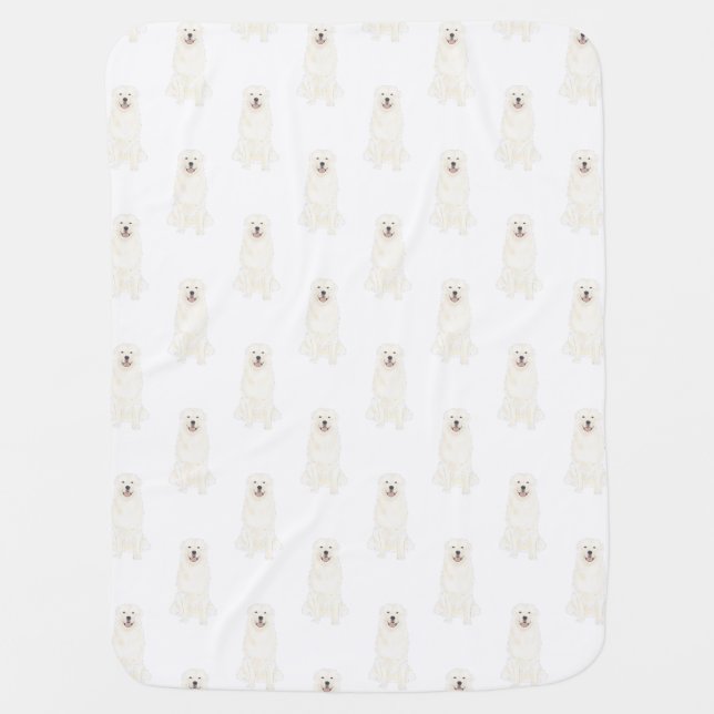 Great Pyrenees Baby Blanket (Front)