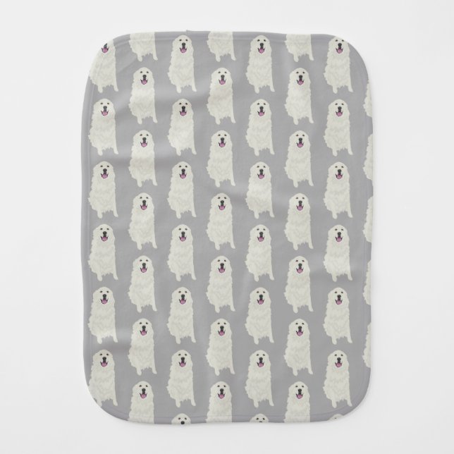 Great Pyrenees Baby Burp Cloth (Front)