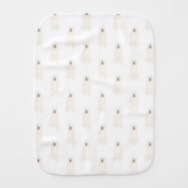 Great Pyrenees Baby Burp Cloth (Front)