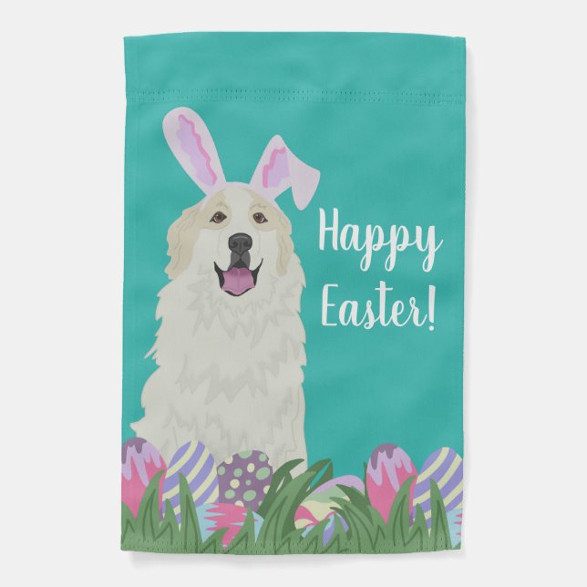 Great Pyrenees Badger Markings Garden Flag (Front)