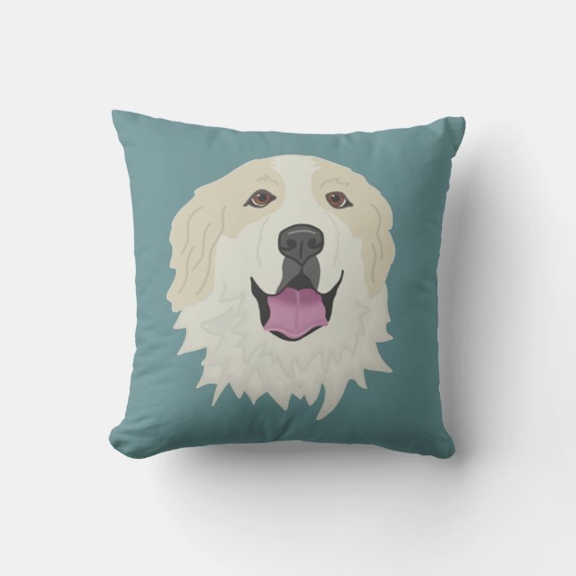Great Pyrenees Badger Markings  Throw Pillow (Front)