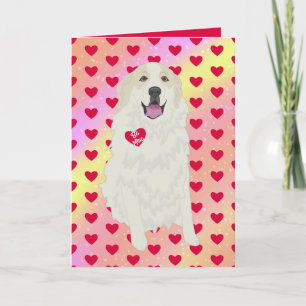 Great Pyrenees Badger Markings Valentines Day  Letterpress Thank You Card