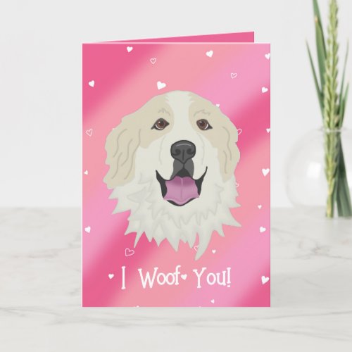 Great Pyrenees Badger Markings Valentines Day  Thank You Card
