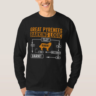 Great Pyrenees Barking Logic  Dog  Saying T-Shirt