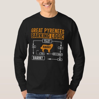 Great Pyrenees Barking Logic  Dog  Saying T-Shirt