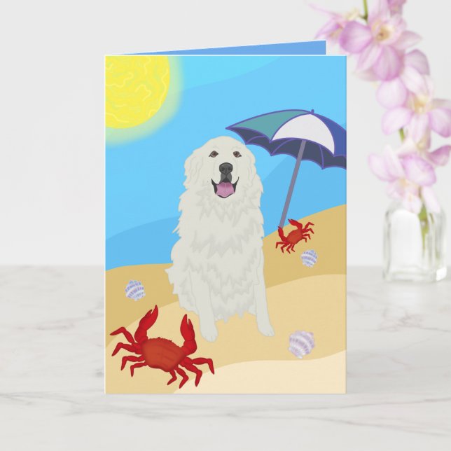 Great Pyrenees Beach Card (Orchid)