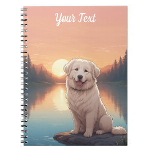 Great Pyrenees by Lake Notebook