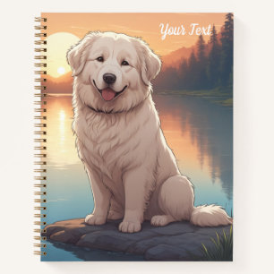 Great Pyrenees by Lake Notebook