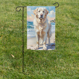 Great Pyrenees Calm Beach Dog Art Garden Flag