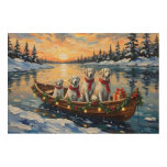 Great Pyrenees Christmas Boat Holiday Wood Wall Art