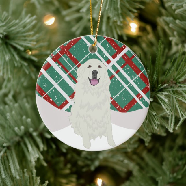 Great Pyrenees Christmas  Ceramic Ornament (Tree)