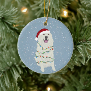 Great Pyrenees Christmas  Ceramic Ornament