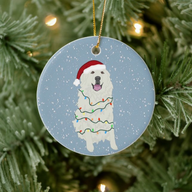 Great Pyrenees Christmas  Ceramic Ornament (Tree)