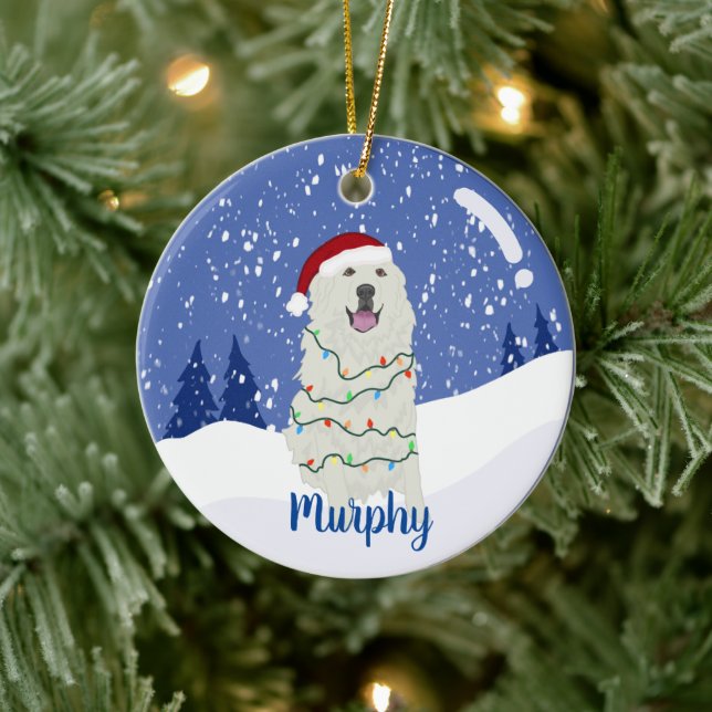 Great Pyrenees Christmas  Ceramic Ornament (Tree)