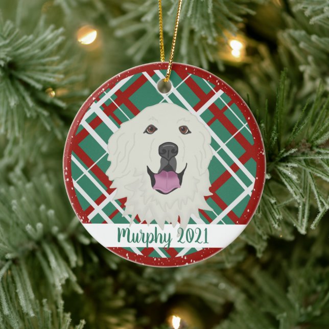 Great Pyrenees Christmas  Ceramic Ornament (Tree)