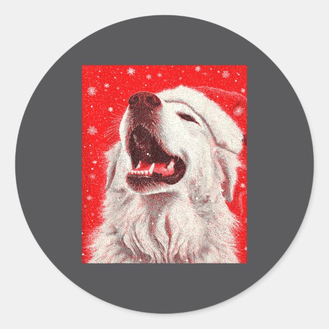 Great Pyrenees Christmas  Classic Round Sticker (Front)