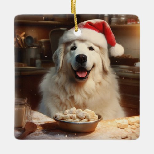 Great Pyrenees Christmas Cookies Festive Holiday Ceramic Ornament