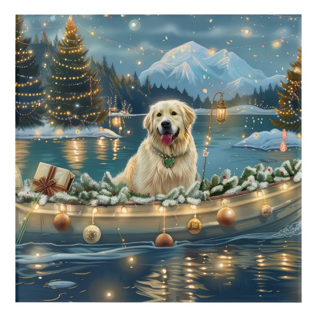 Great Pyrenees Christmas Festive Voyage Acrylic Print (Front)