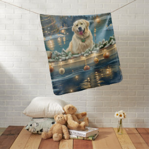 Great Pyrenees Christmas Festive Voyage Baby Blanket