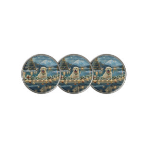 Great Pyrenees Christmas Festive Voyage Golf Ball Marker
