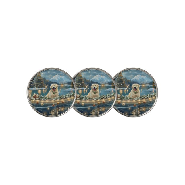 Great Pyrenees Christmas Festive Voyage Golf Ball Marker (3 Up)