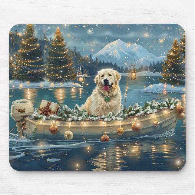 Great Pyrenees Christmas Festive Voyage Mouse Pad (Front)