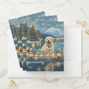 Great Pyrenees Christmas Festive Voyage Pocket Folder