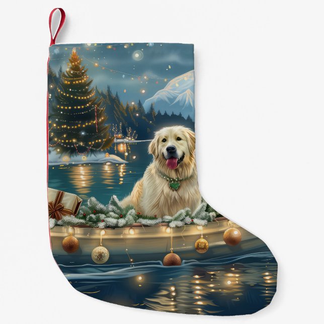 Great Pyrenees Christmas Festive Voyage Small Christmas Stocking (Front)