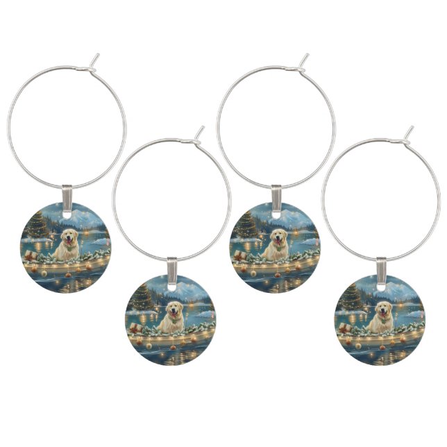 Great Pyrenees Christmas Festive Voyage Wine Charm (Staggered)