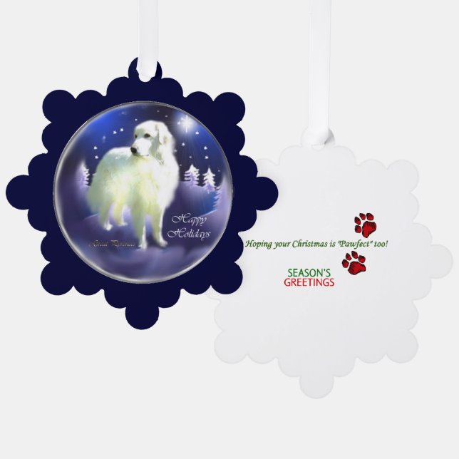 Great Pyrenees Christmas Gifts Ornament Card (Front/Back)