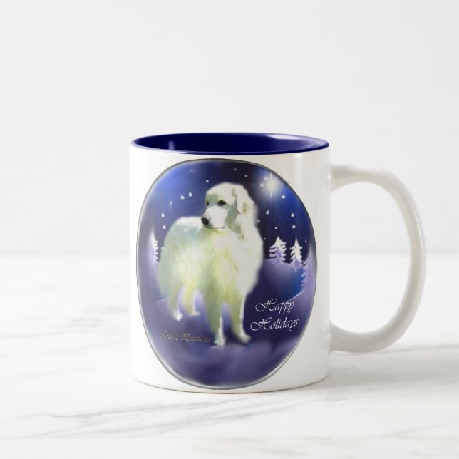 Great Pyrenees Christmas Gifts Two-Tone Coffee Mug (Right)