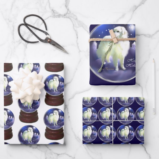Great Pyrenees Christmas Wrapping Paper Sheets (Front)